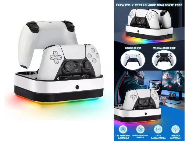 &ua BASE CARGADORA JOYSTICK PS5 RGB + PS YZC-503P
